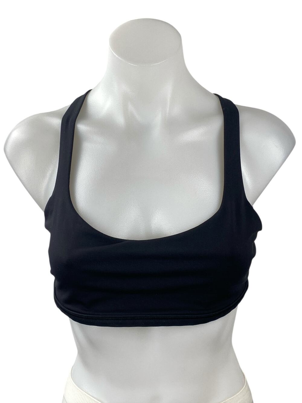 Lululemon Women's Black Strappy Yoga Workout Athletic Crop Top Sports Bra Size 6